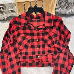 plaid crop top